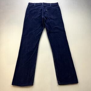 Vintage Levis Pants Mens 34x32 Navy Blue Corduroy Chino Straight White Tab 80s